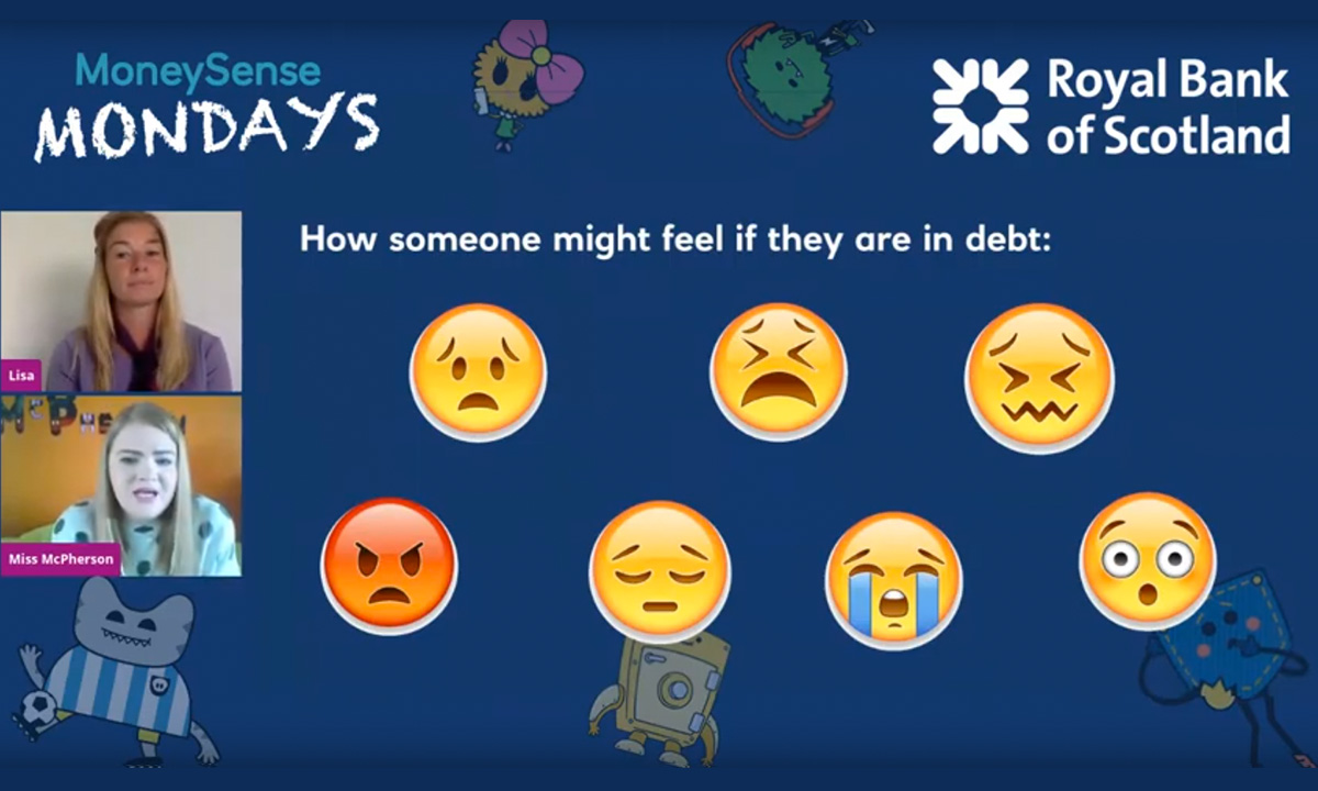 MoneySense Mondays for RBS - illustration of different emojis associated with being in debt